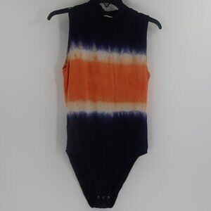 Ninety Percent Blue Orange Tie Dye Style Rita Bodysuit Size Medium